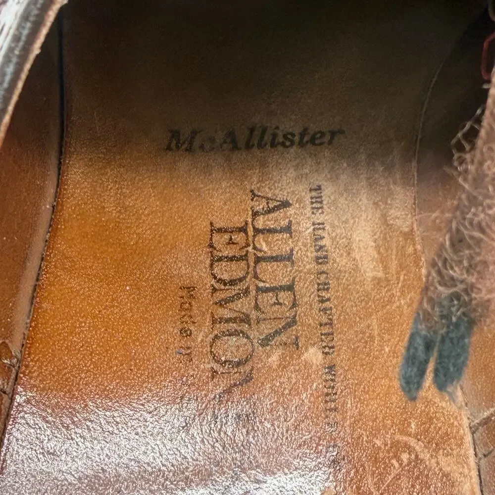 Allen Edmonds McAllister Shoes Men’s 11 D Brown Wingtip Leather Dress